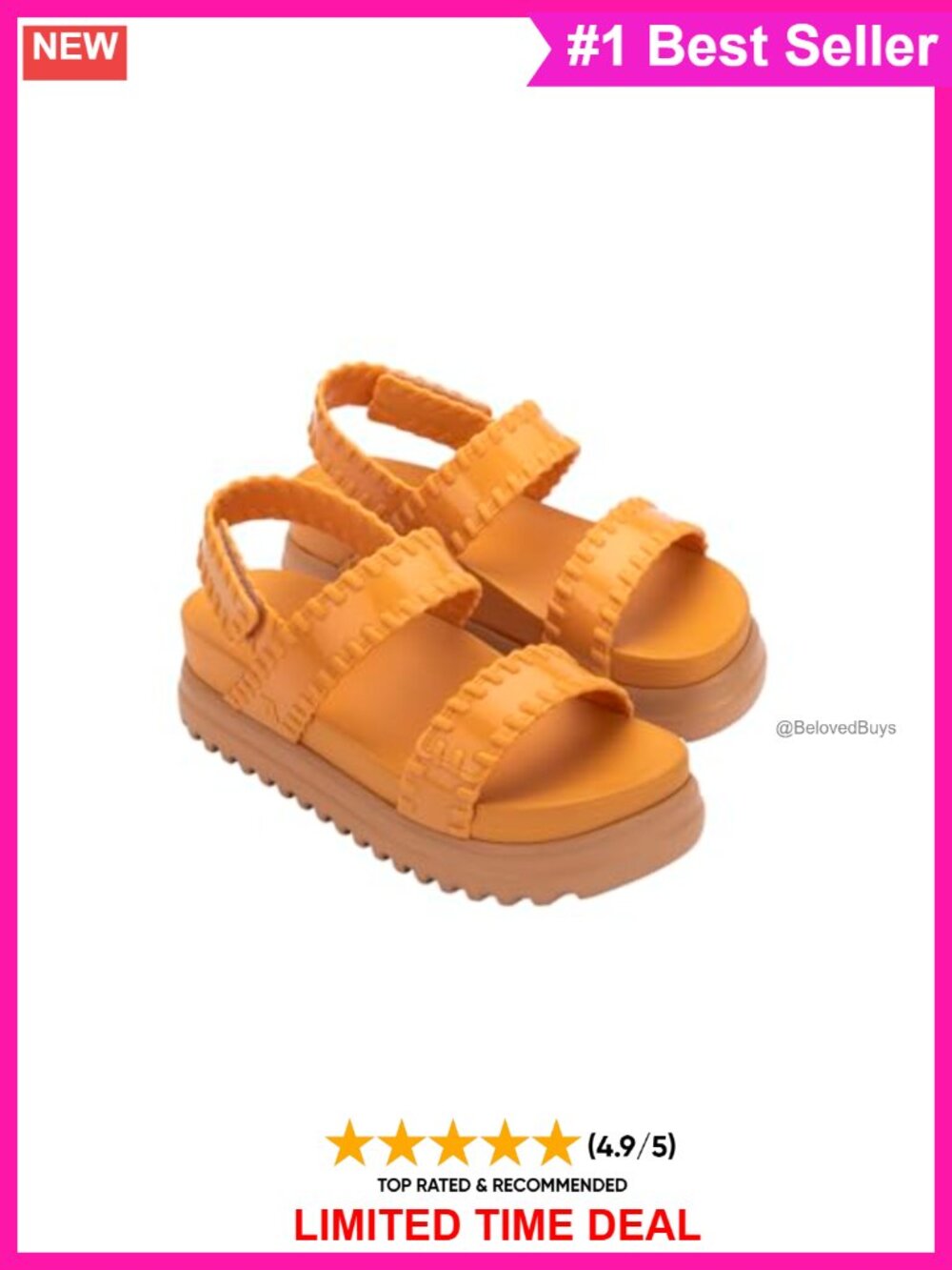 Melissa Dune Platform Sandals Slingback Open Toe Vegan Waterproof
